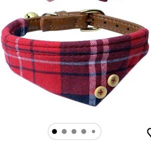 Red Plaid Pet Collar - Bandana Style
